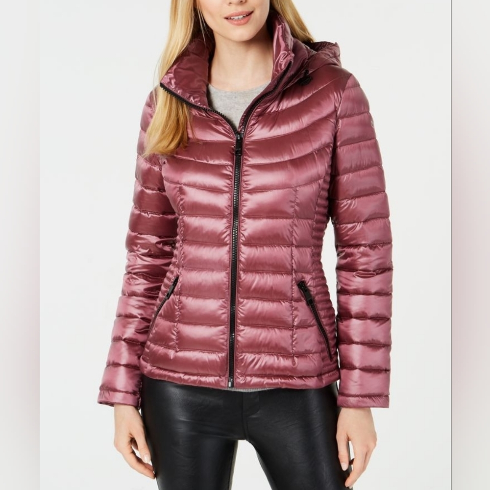 Calvin Klein Raspberry Down Filled Packable Puffer Jacket Sz L